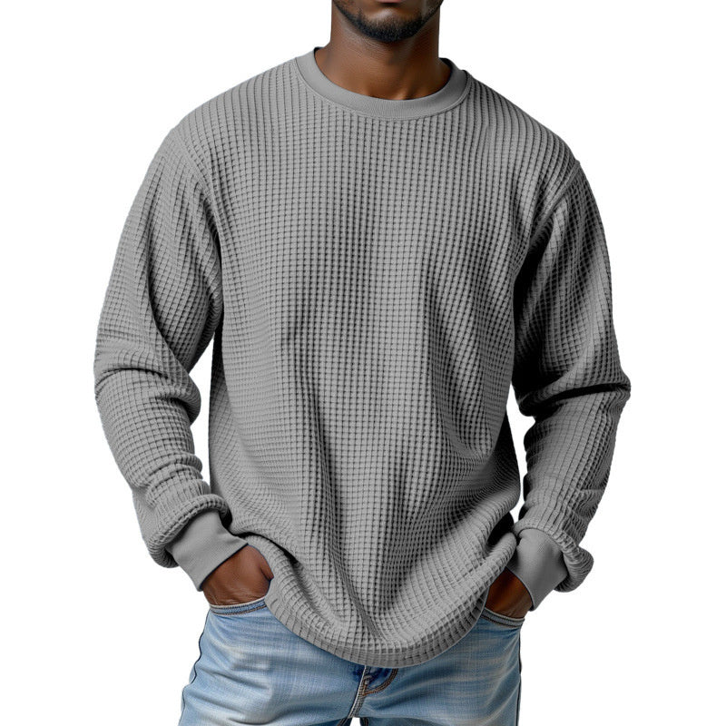 Loose And Simple Sports Jacquard Round Neck Long Sleeve Sweater