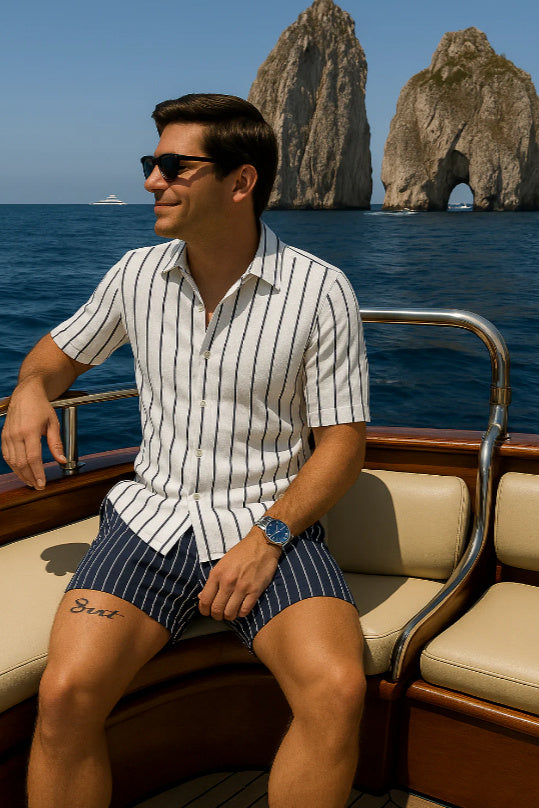 Beach Men's Shirt And Shorts Set