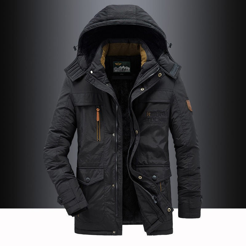 Retro Style New Cotton-padded Coat Washed Jacket Men