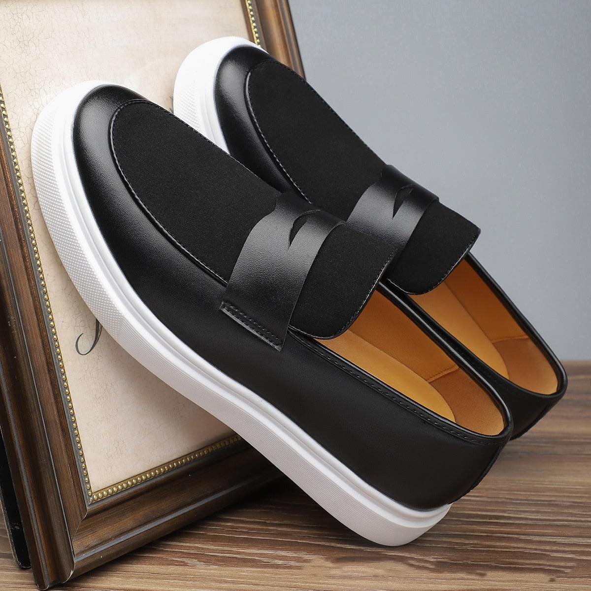 Men's Slip-on Gommino British Style Casual Leather Shoes High-grade