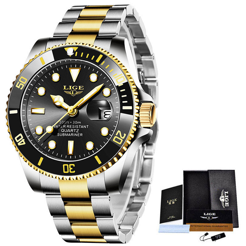 Men's Watch Quartz Three-Hand Watch Waterproof Clock