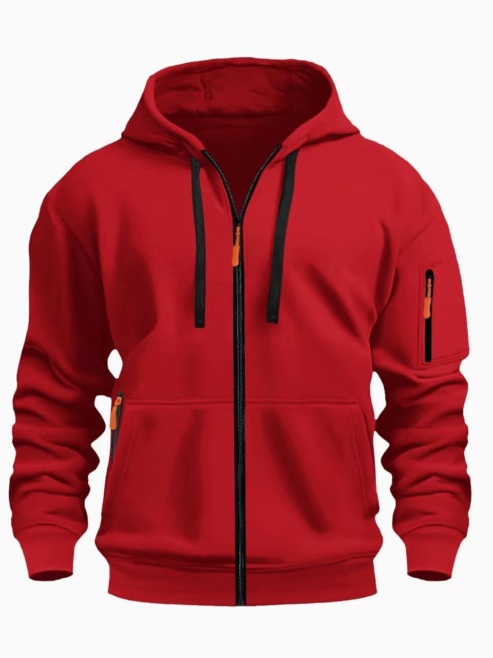 Zipper Hooded Sweatshirt Men's Sports Casual Cardigan Coat