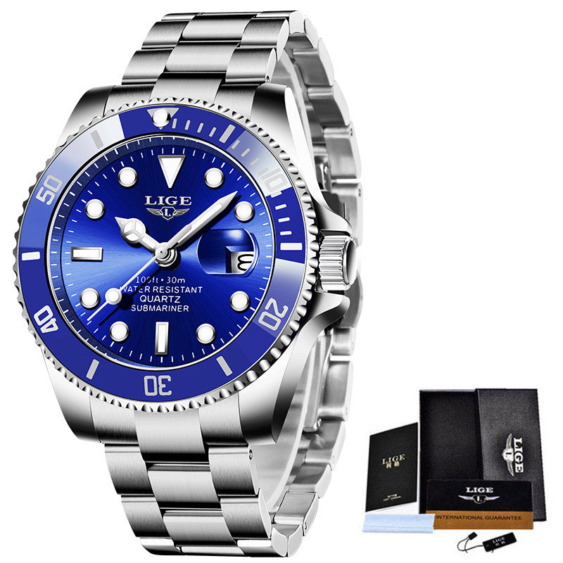 Men's Watch Quartz Three-Hand Watch Waterproof Clock