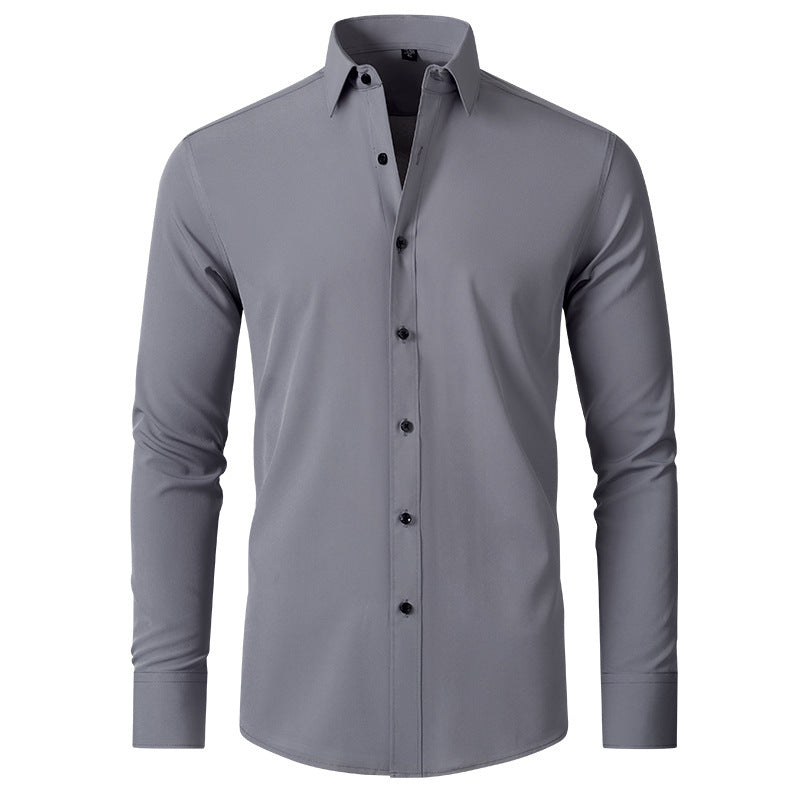 Men's Solid Color Simple Business Thin Shirt