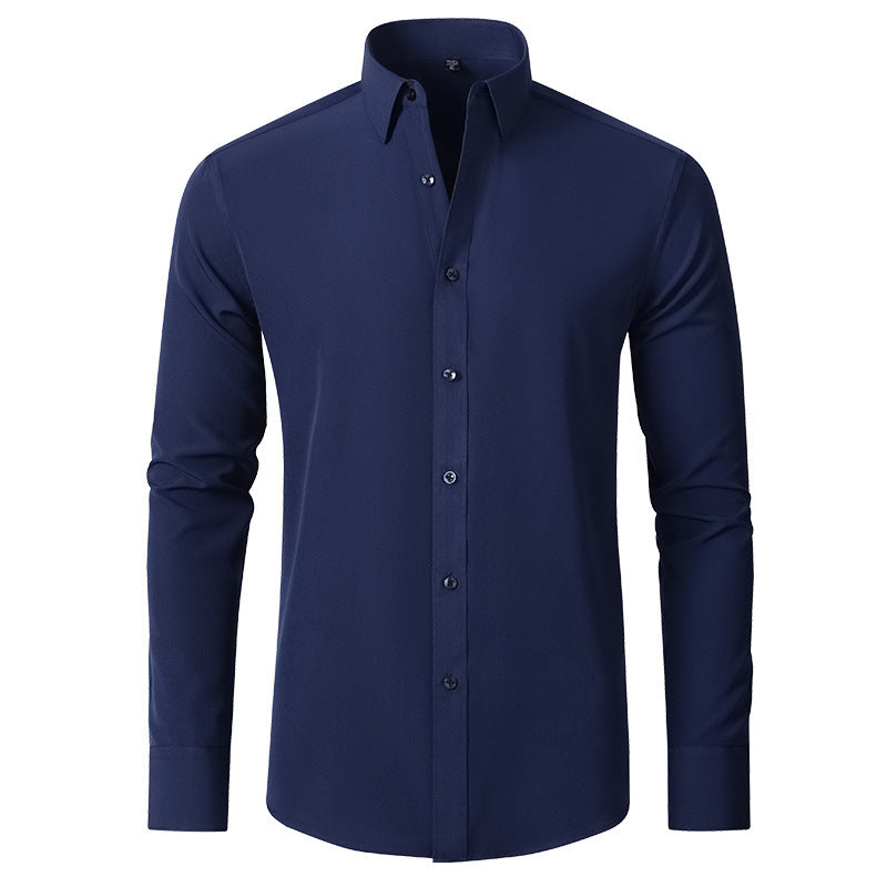 Men's Solid Color Simple Business Thin Shirt