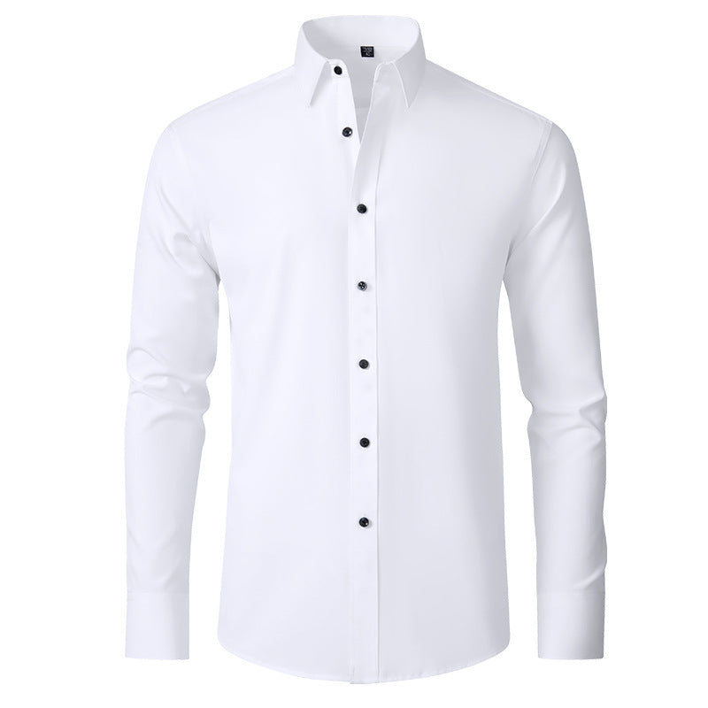 Men's Solid Color Simple Business Thin Shirt