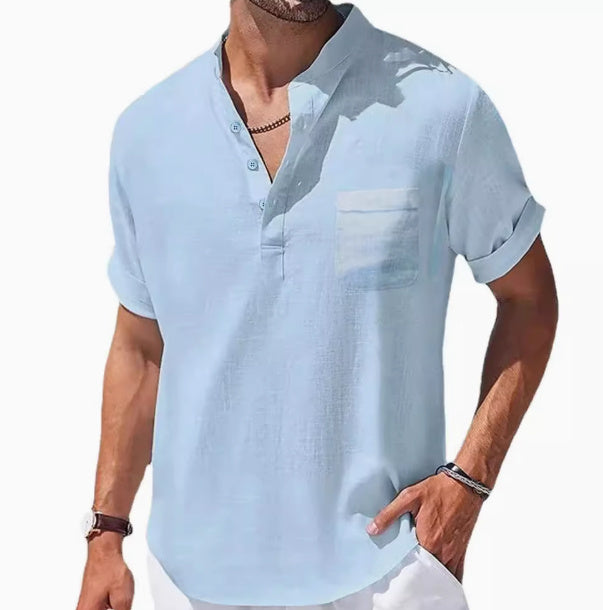 Loose Lapel Five-quarter Sleeve T-shirt