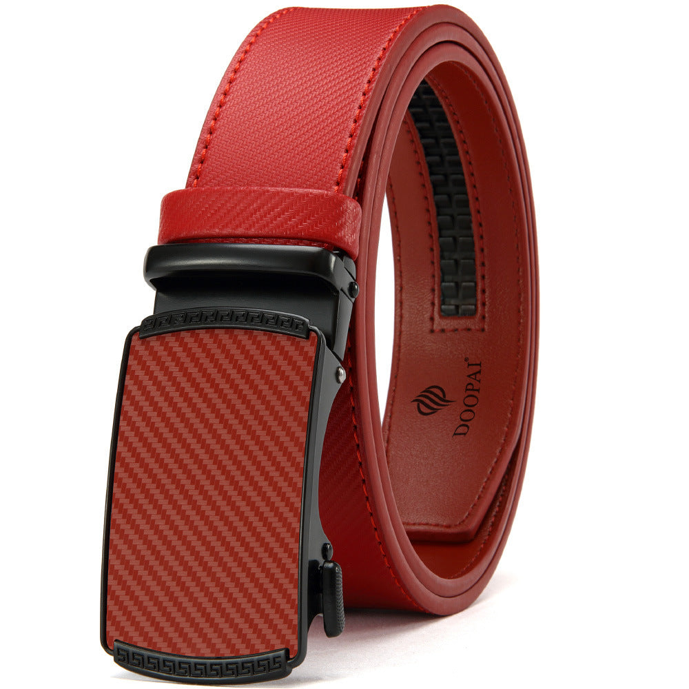 Men's Belt Hot-selling Film Alloy Automatic Buckle Leather