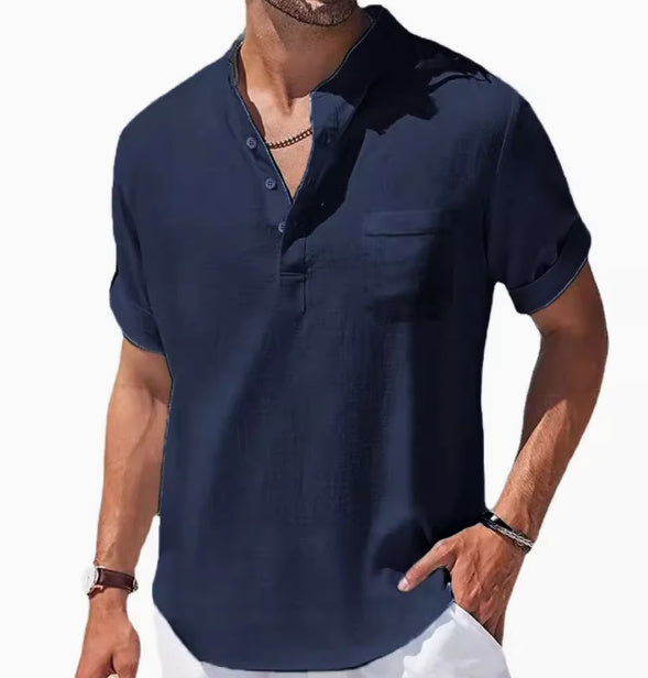 Loose Lapel Five-quarter Sleeve T-shirt