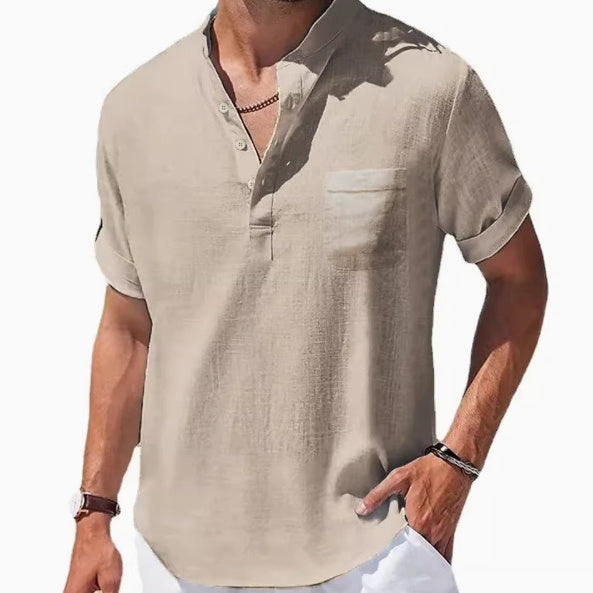 Loose Lapel Five-quarter Sleeve T-shirt