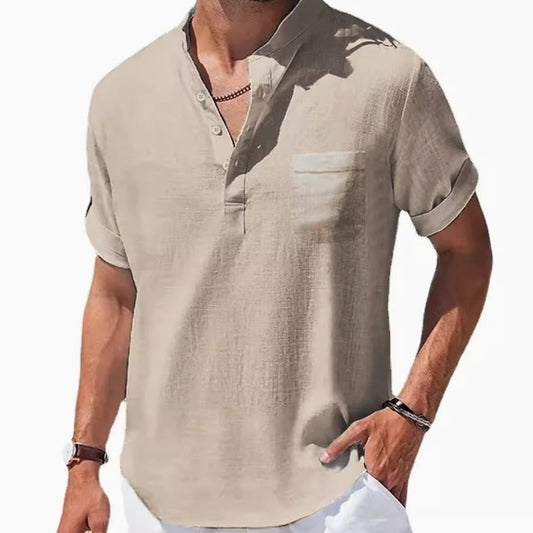 Loose Lapel Five-quarter Sleeve T-shirt