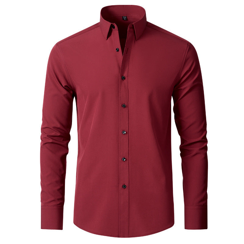 Men's Solid Color Simple Business Thin Shirt