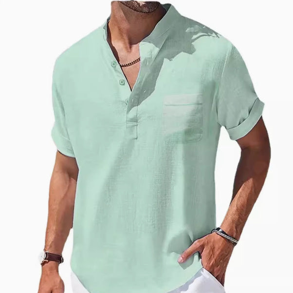 Loose Lapel Five-quarter Sleeve T-shirt