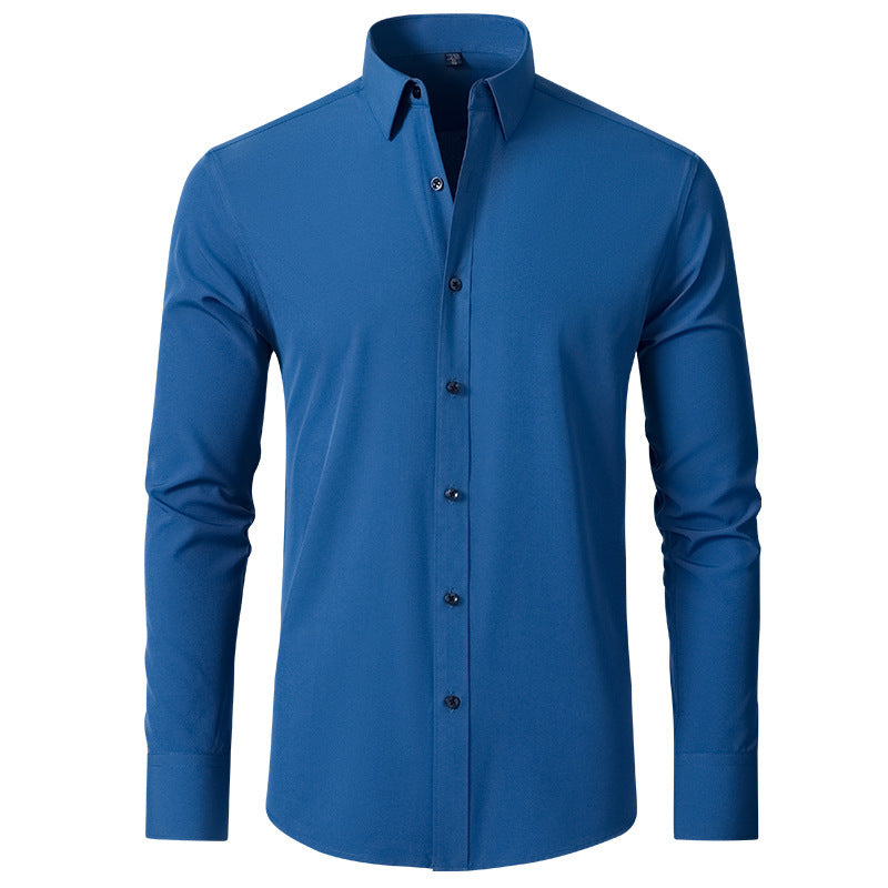 Men's Solid Color Simple Business Thin Shirt