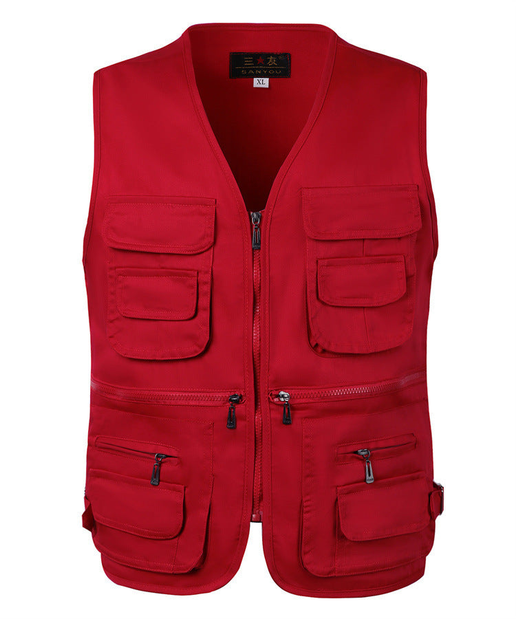 Men's Vest Outdoor Multi-pocket Functional Photography Advertising Fishing Plus Size