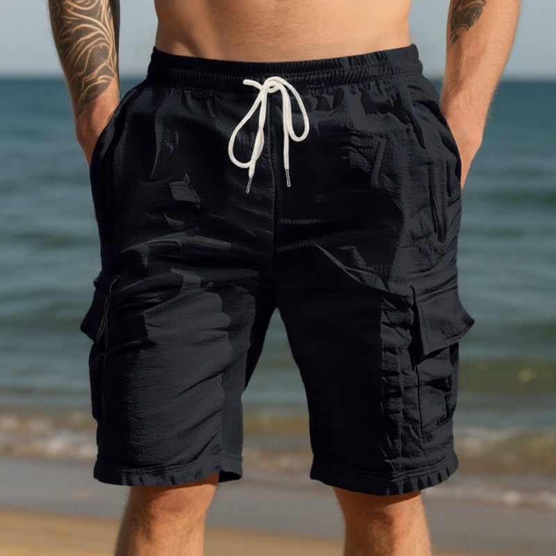 Men's Air-permeable Beachwear Linen Loose Multi-pocket Casual Shorts