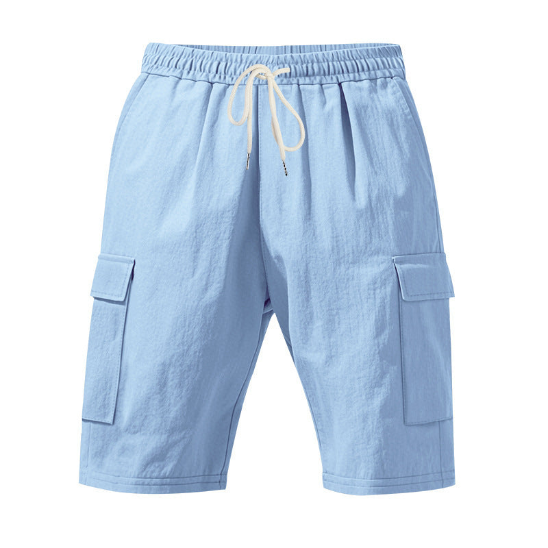 Men's Air-permeable Beachwear Linen Loose Multi-pocket Casual Shorts