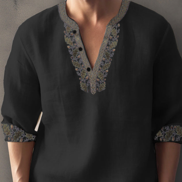 3D Digital Printing Bamboo Linen Long Sleeve European And American