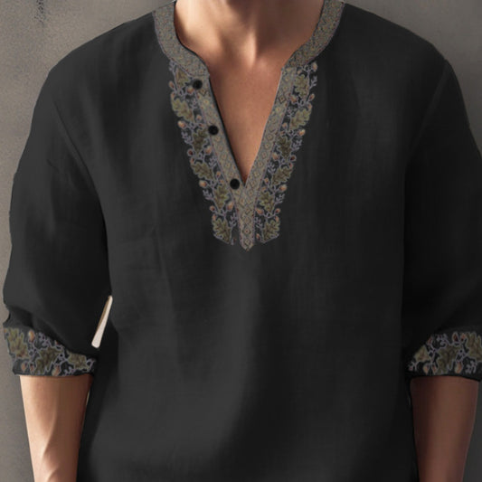 3D Digital Printing Bamboo Linen Long Sleeve European And American